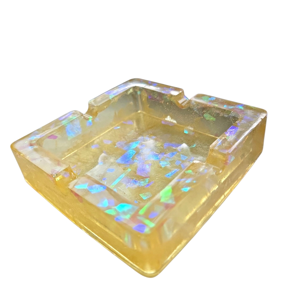 Holographic Flakes Ashtray -Smoker accessories - handmade-resin
